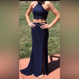 Ellie Wilde Navy Blue Prom Dress